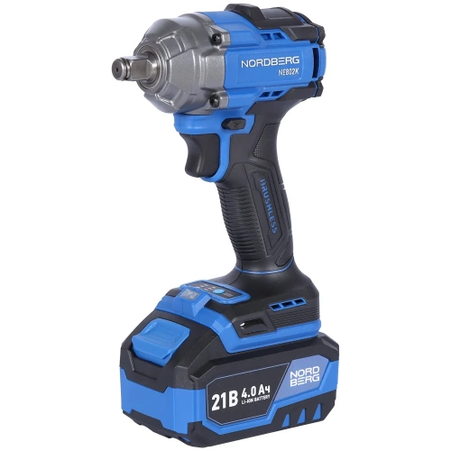 Гайковерт аккумуляторный NORDBERG 1/2, 21В, 500 Нм с двумя 4A аккум. и зар. уст-вом, в кейсе NE802K фото 3 Гайковерт аккумуляторный NORDBERG 1/2, 21В, 500 Нм с двумя 4A аккум. и зар. уст-вом, в кейсе NE802K фото 3