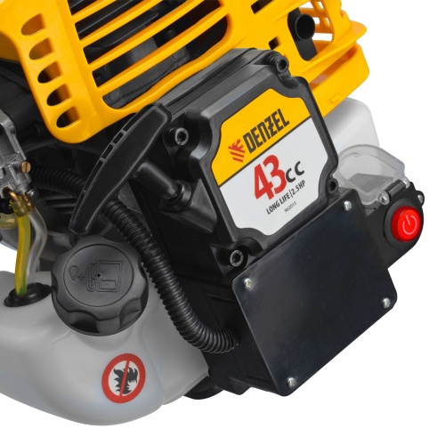Триммер бензиновый DT-43E, 43 см3, неразъемная штанга, электростартер, состоит из 2 частей Denzel фото 14