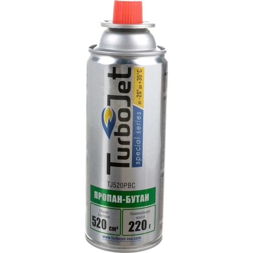 Газовый баллон Turbojet пропан-бутан 220 г, 520 мл TJ520PBC