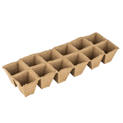 Кассета для рассады, 310 х 100 х 50 мм, 12 ячеек, торфяная, 3 шт, фото 2