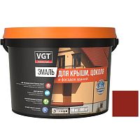 Эмаль для крыши цоколя и фасадов зданий VGT ВД-АК-1179 полуглянцевая бордовая 10 кг