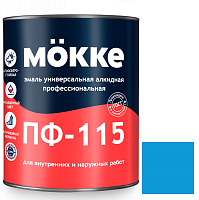 Эмаль алкидная профессиональная Mokke ПФ-115 голубая 2,7 кг