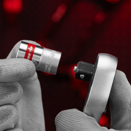 Головка торцевая, 16 мм, шестигранная, CrV, под квадрат 1/2, хромированная Matrix фото 6