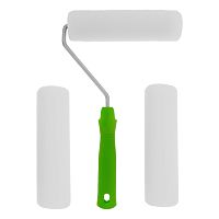 Валик "Поролон" с ручкой и 2 шубки 180 мм, D 42 мм D ручки 6 мм Сибртех