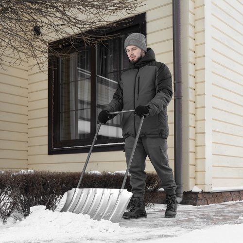 Движок для уборки снега оцинкованный, 735x385x1120 мм, стальная рукоятка, Сибртех фото 9