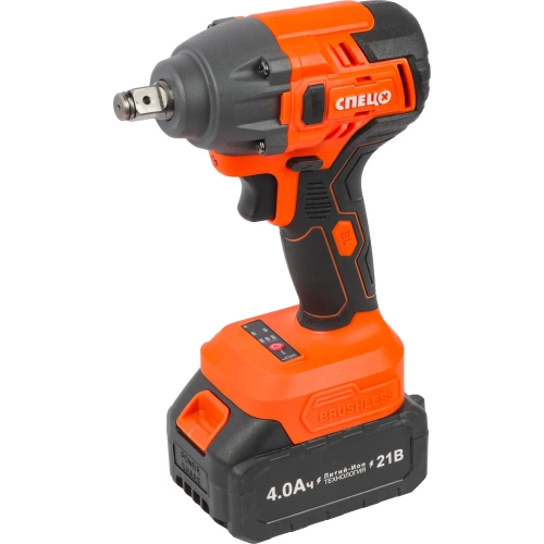 Набор Гайковерт ударный Спец БАГ-21-Б, (бесщеточный двигатель),21В,1аккум *4,0Ач,скорость0-1400/0-2400 об/ми, частота ударов 0-2200/0-3200уд/мин,макс крут момент 350Нм, подсведка,зарядка 4ч,кейс, цв.кор + Перчатки СПЕЦ-4133/ВС-136-0272-01 фото 4 Набор Гайковерт ударный Спец БАГ-21-Б, (бесщеточный двигатель),21В,1аккум *4,0Ач,скорость0-1400/0-2400 об/ми, частота ударов 0-2200/0-3200уд/мин,макс крут момент 350Нм, подсведка,зарядка 4ч,кейс, цв.кор + Перчатки СПЕЦ-4133/ВС-136-0272-01 фото 4