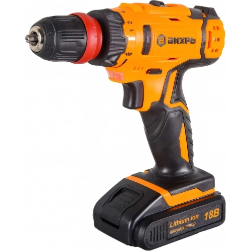 Аккумуляторная дрель-шуруповерт Вихрь ДА-18Л-2КC, 2.0 А/ч 72/14/34 Аккумуляторная дрель-шуруповерт Вихрь ДА-18Л-2КC, 2.0 А/ч 72/14/34