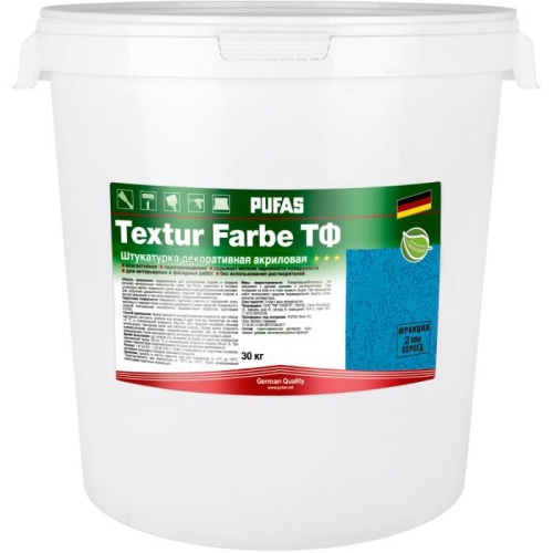Штукатурка декоративная акриловая Pufas Textur Farbe ТФ короед шуба морозостойкая 2 мм 30 кг