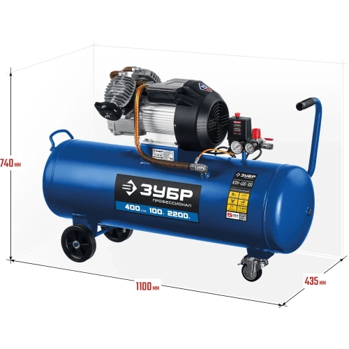 Воздушный масляный компрессор ЗУБР Профессионал 400 л/мин, 100 л, 2200 Вт, КПМ-400-100 фото 10 Воздушный масляный компрессор ЗУБР Профессионал 400 л/мин, 100 л, 2200 Вт, КПМ-400-100 фото 10