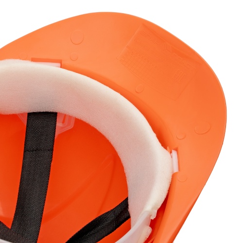 Каска защитная из ударопрочной пластмассы, оранжевая Сибртех фото 8