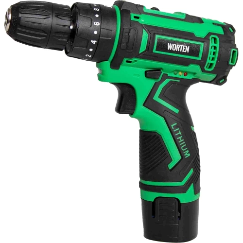 Дрель-шуруповерт ударная аккумуляторная WORTEN в кейсе + оснастка 13 шт, 2x2.0Ач, 12В IM КА-90000580 фото 3