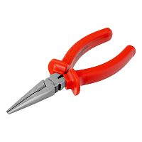 Длинногубцы прямые Econom, 160 мм, шлифованные, пластмассовые рукоятки Matrix