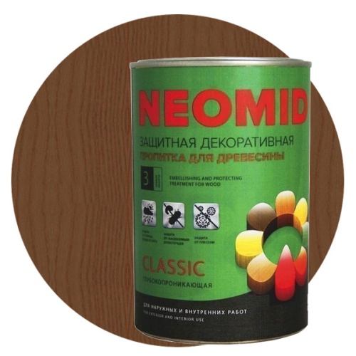 Пропитка для древесины Neomid Bio Color Classic Орех 0,9 л Пропитка для древесины Neomid Bio Color Classic Орех 0,9 л