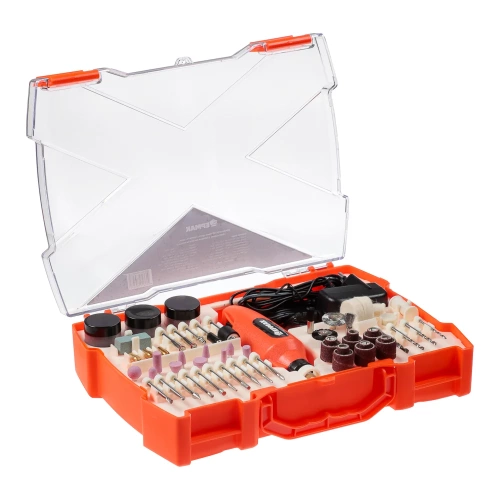 Мини дрель ЕРМАК сетевой гравер, 12В, 15000 об/мин, с набором насадок (160 шт.) 693-023 фото 10