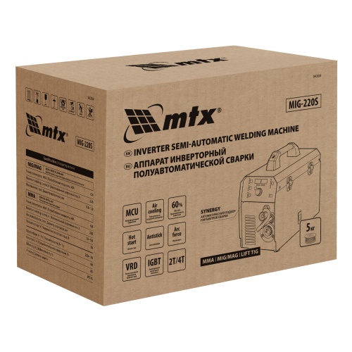 Аппарат инвертор. полуавтомат. cварки MIG-220S, 220A, ПВ 60%, катушка 5 кг MTX фото 5