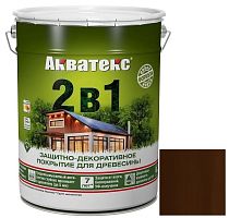 Покрытие алкидное защитно-декоративное для древесины Акватекс 2 в 1 полуматовое Махагон 20 л