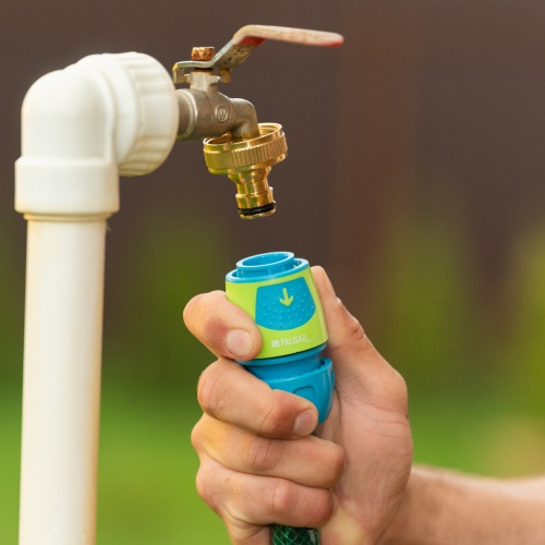 Соединитель быстросъемный для шланга 1/2-3/4, аквастоп, АВС-пластик Palisad Luxe фото 8 Соединитель быстросъемный для шланга 1/2-3/4, аквастоп, АВС-пластик Palisad Luxe фото 8