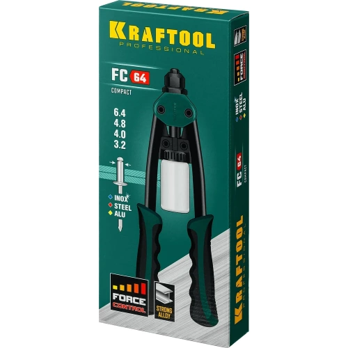 Компактный двуручный заклепочник KRAFTOOL FC-64 320 мм, регулировка усилия, 3.2 - 6.4 мм 31160_z01 фото 11 Компактный двуручный заклепочник KRAFTOOL FC-64 320 мм, регулировка усилия, 3.2 - 6.4 мм 31160_z01 фото 11