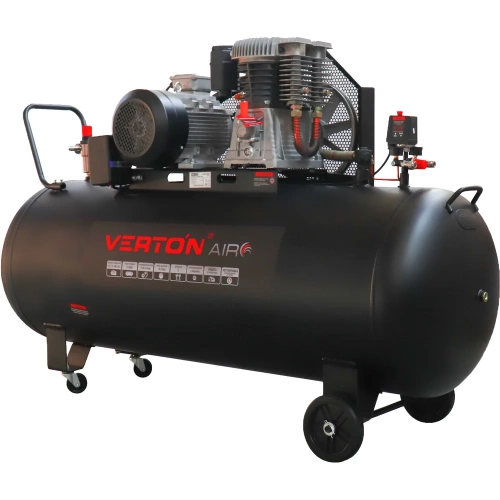 Компрессор ременной VERTON Air AC-500/1120R, 380/50 В/Гц, масл ремен, 1120л/мин, V500л, мощность5.5 кВт, макс давление12.5 бар, двиг, Медь, двухступ.голов 01.14017.25122