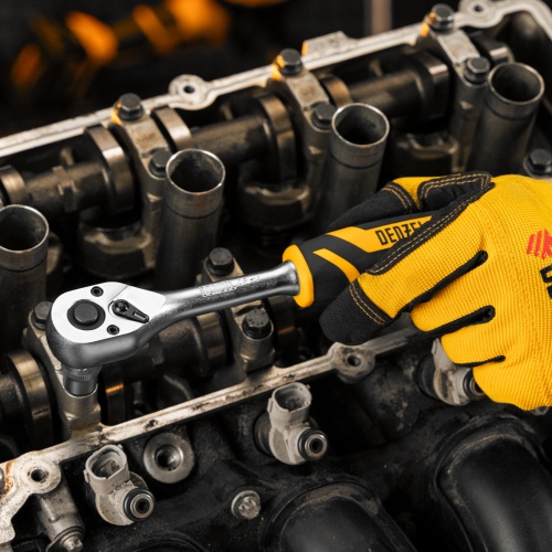 Ключ-трещотка 3/8", 90 зубьев, с быстрым сбросом, CrV Denzel фото 14