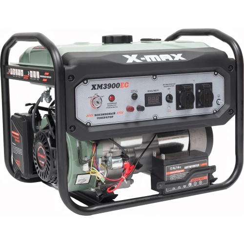 Бензиновый генератор X-MAX (3 кВт, электростартер, медная обмотка, с АКБ) XM3900EC фото 4 Бензиновый генератор X-MAX (3 кВт, электростартер, медная обмотка, с АКБ) XM3900EC фото 4