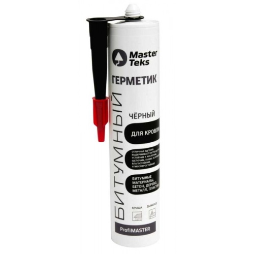 Герметик битумный для кровли MasterTeks Profimaster, 260 мл, черный