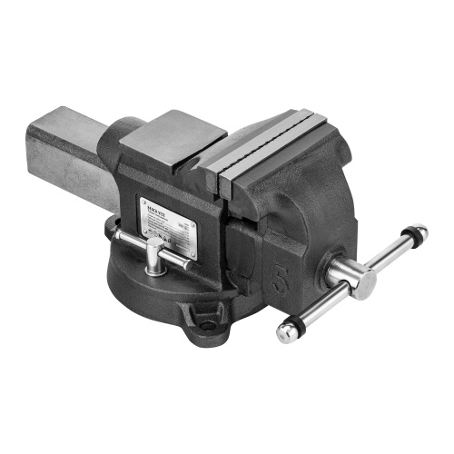 Тиски слесарные BVH-125, 125 мм, поворотные, стальная направляющая, с наковальней //Denzel фото 4