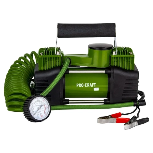 Компрессор двухпоршневой автомобильный PROCRAFT 80 л/мин, 276 Вт, 25А, 10 бар, крокодилы LK400