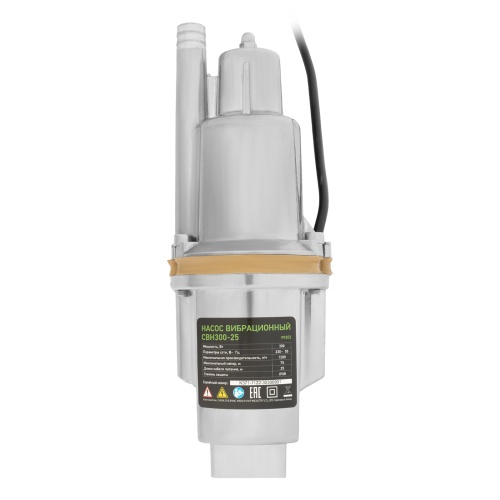 Вибрационный насос СВН300-25, верхний забор, 300 Вт, напор 75 м, 1200 л/ч, кабель 25 м Сибртех фото 2
