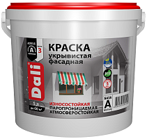 Краска укрывистая фасадная Dali износостойкая супербелая 5 л