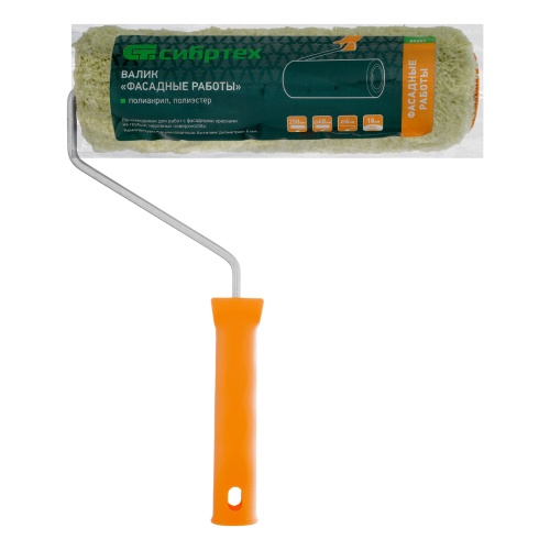 Валик "Фасадные работы", 250 мм,ворс 18 мм, D 48 мм, D ручки - 6 мм, полиакрил,полиэстер Сибртех фото 6