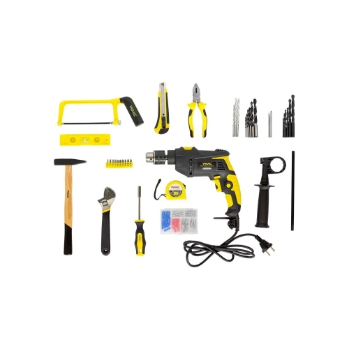 Набор инструментов WMC TOOLS 95 предметов, дрель ударная , набор бит, сверло плоск, уровень ,ножовка ,кл разводной ,рулетка ,ножовка ,уровень ,нож, комплект метиз WMC-1095(50786) фото 8 Набор инструментов WMC TOOLS 95 предметов, дрель ударная , набор бит, сверло плоск, уровень ,ножовка ,кл разводной ,рулетка ,ножовка ,уровень ,нож, комплект метиз WMC-1095(50786) фото 8