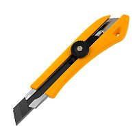 Нож, 18 мм, сменное лезвие, SK4, метал. направляющая, винтовой фиксатор Denzel