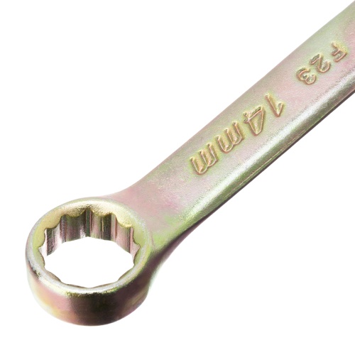 Ключ комбинированный, 14 мм, желтый цинк Сибртех фото 4