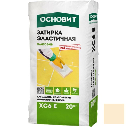 Затирка эластичная Основит Плитсэйв XC6 E слоновая кость 126 20 кг