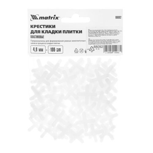 Крестики, 4.0 мм, для кладки плитки, 100 шт Matrix фото 4