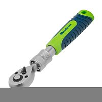 Ключ-трещотка телескопический 1/4", 170-230 мм, 72 зуба, с быстрым сбросом Сибртех