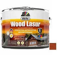 Пропитка лессирующая для защиты древесины Dufa Wood Lazur махагон 9 л