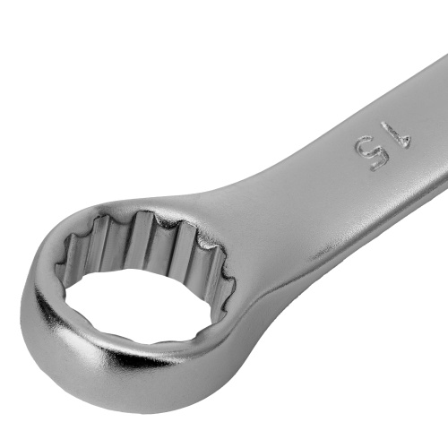 Ключ комбинированный, 15 мм, CrV, матовый хром Stels фото 4