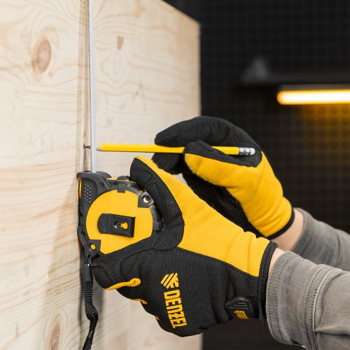 Рулетка 5м х 19мм, автоматич. фиксац., нейлон. покрытие, магнит. зацеп, двухстор. разметка Denzel фото 10