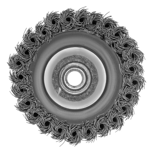 Щетка для УШМ Heavy Duty, 100 мм, М14, "чашка", крученая проволока 0.5 мм Matrix фото 4