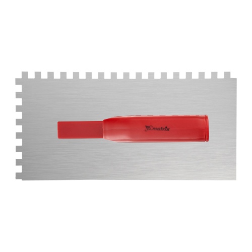 Гладилка стальная, 280 x 130 мм, зеркальная полировка, пластмастмассовая ручка, зуб 8 x 8 мм Matrix фото 3