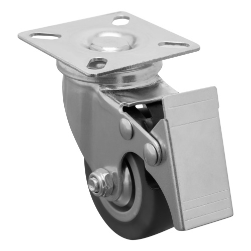 Колесо поворотное с тормозом D 50 мм, крепление  платформенное Сибртех фото 3