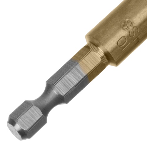 Сверло по металлу, 10 мм, HSS, нитридтитановое покрытие, шестигранный хвостовик Matrix фото 4