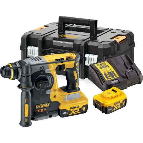 Аккумуляторный перфоратор Dewalt DCH273P2T, 18 В, 2.1 Дж, 4600 уд/мин, с 2 АКБ 5 Ач и ЗУ, в кейсе TSTAK DCH273P2T-QW Аккумуляторный перфоратор Dewalt DCH273P2T, 18 В, 2.1 Дж, 4600 уд/мин, с 2 АКБ 5 Ач и ЗУ, в кейсе TSTAK DCH273P2T-QW