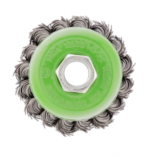 Щетка для УШМ, 65 мм, М14, "чашка", крученая проволока 0.5 мм Сибртех фото 3