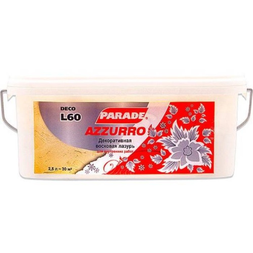 Лазурь декоративная восковая Parade Deco Azzurro L60 бесцветная 2,5 л