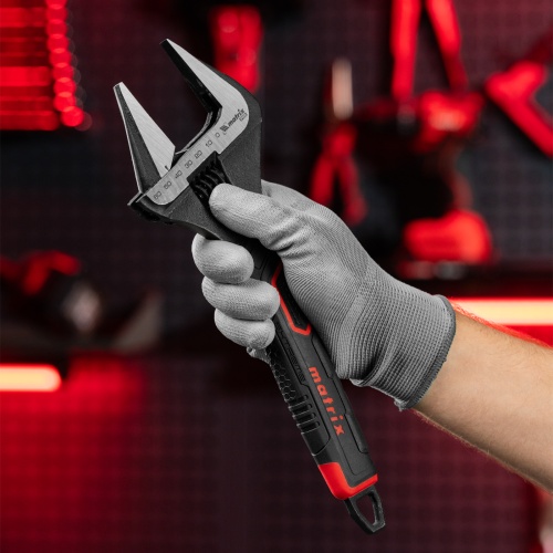 Ключ разводной, тонкие губки, фосфатированный, двухкомпонентная рукоятка, 300 мм, PRO Matrix фото 6