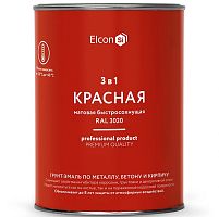 Грунт-эмаль по ржавчине Elcon 3 в 1 матовая Ral 3020 красная 0,8 кг