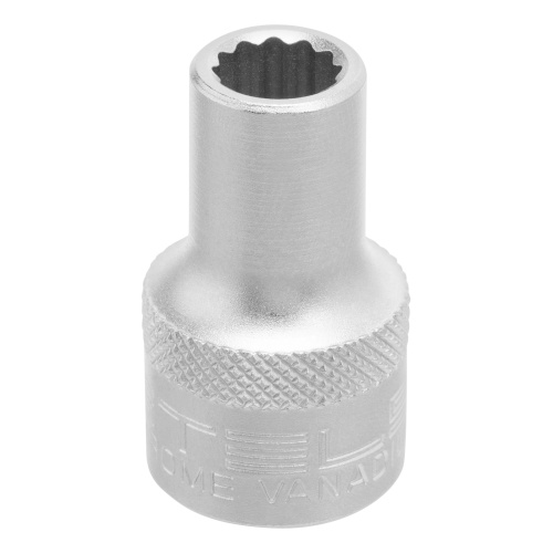 Головка торцевая, 9 мм, двенадцатигранная, CrV, под квадрат 1/2, хромированная Stels